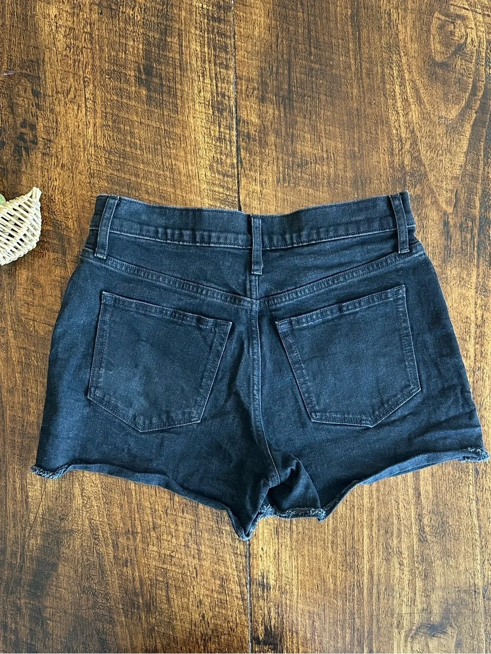J. Crew Factory |  Classic Black Wash Denim Cutoff Shorts Button Fly, Size 26